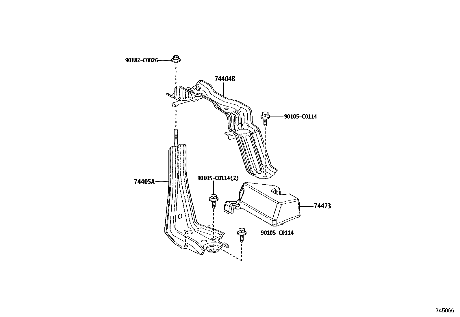 Toyota RAV4 battery holder EPC diagram — 745065