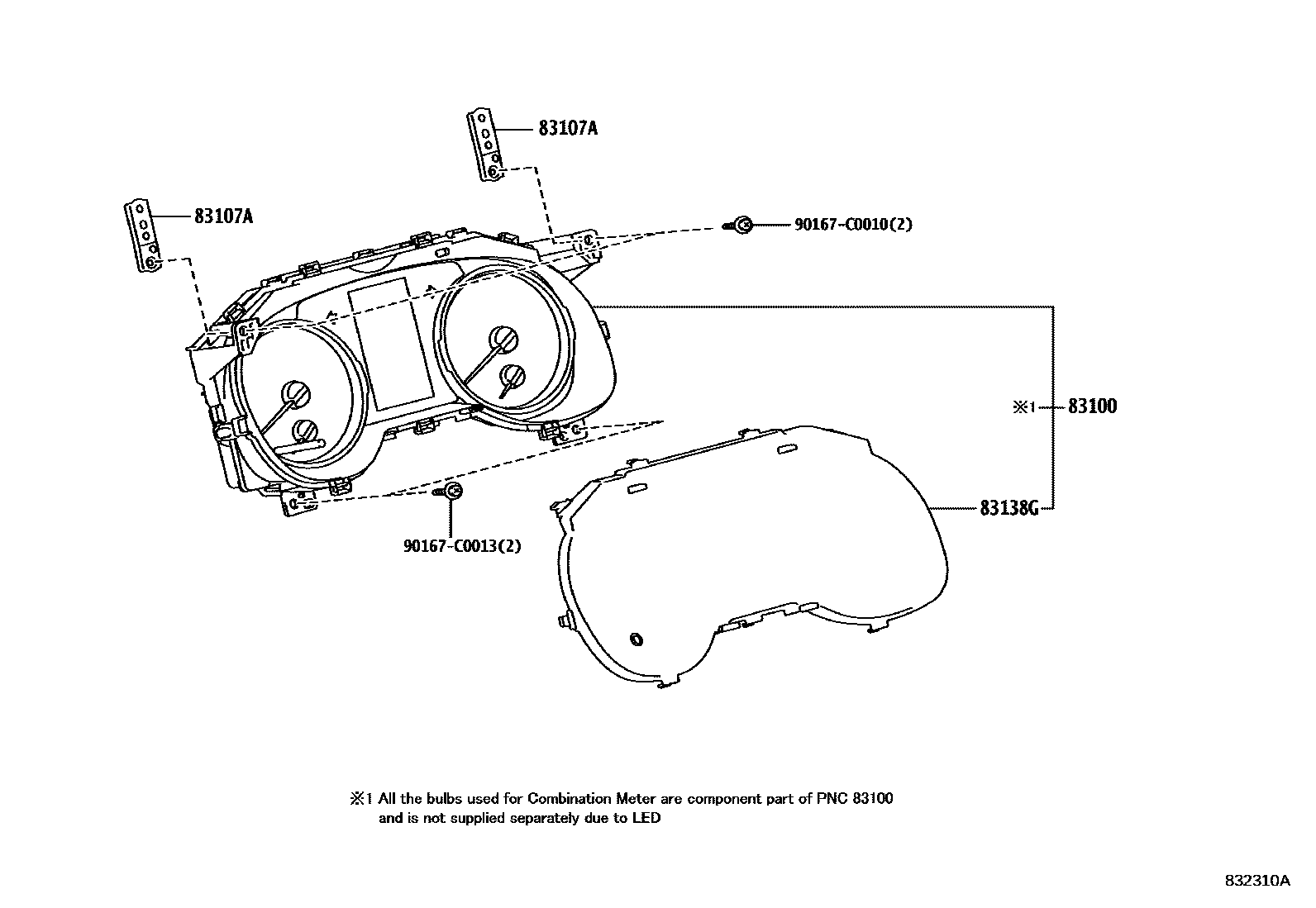 Toyota RAV4 仪表 EPC diagram — 832310A