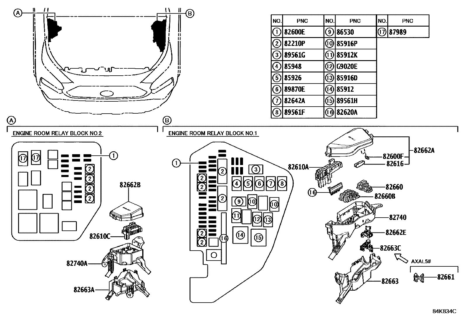 Toyota RAV4 开关和继电器和ECU EPC diagram — 84K834C