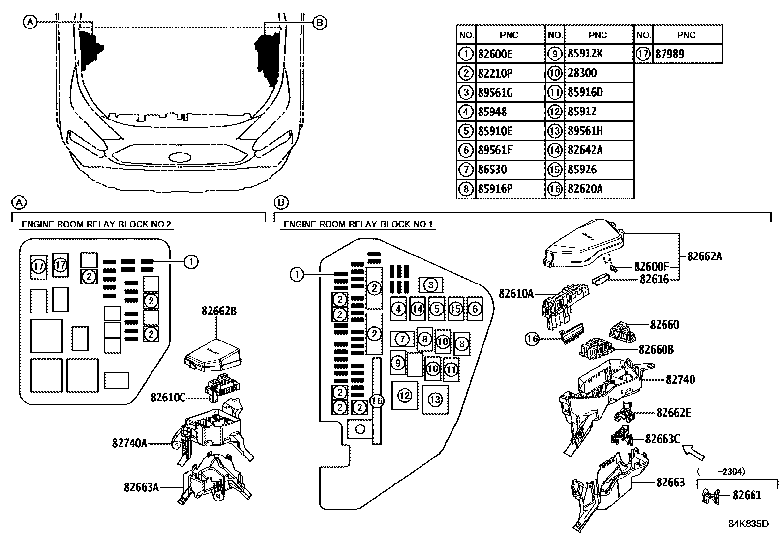 Toyota RAV4 开关和继电器和ECU EPC diagram — 84K835D