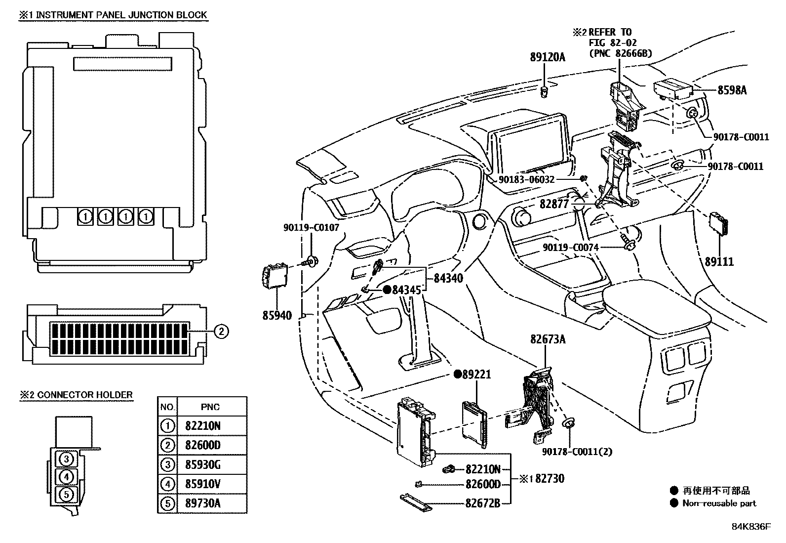 Toyota RAV4 开关和继电器和ECU EPC diagram — 84K836F