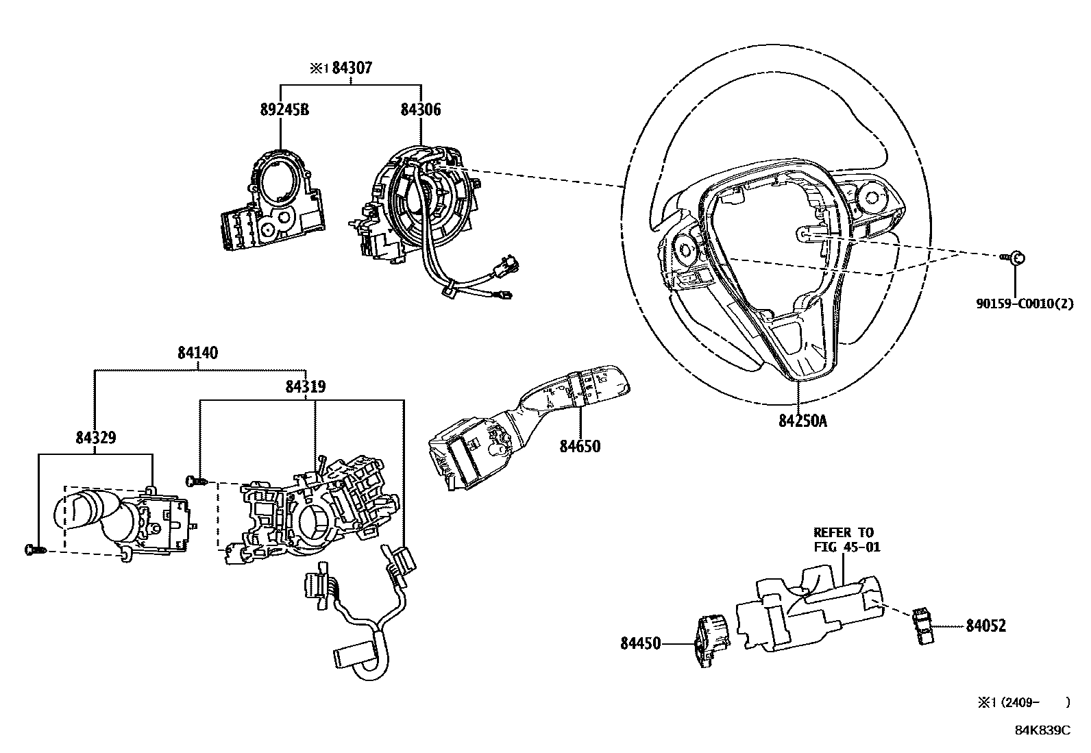 Toyota RAV4 开关和继电器和ECU EPC diagram — 84K839C