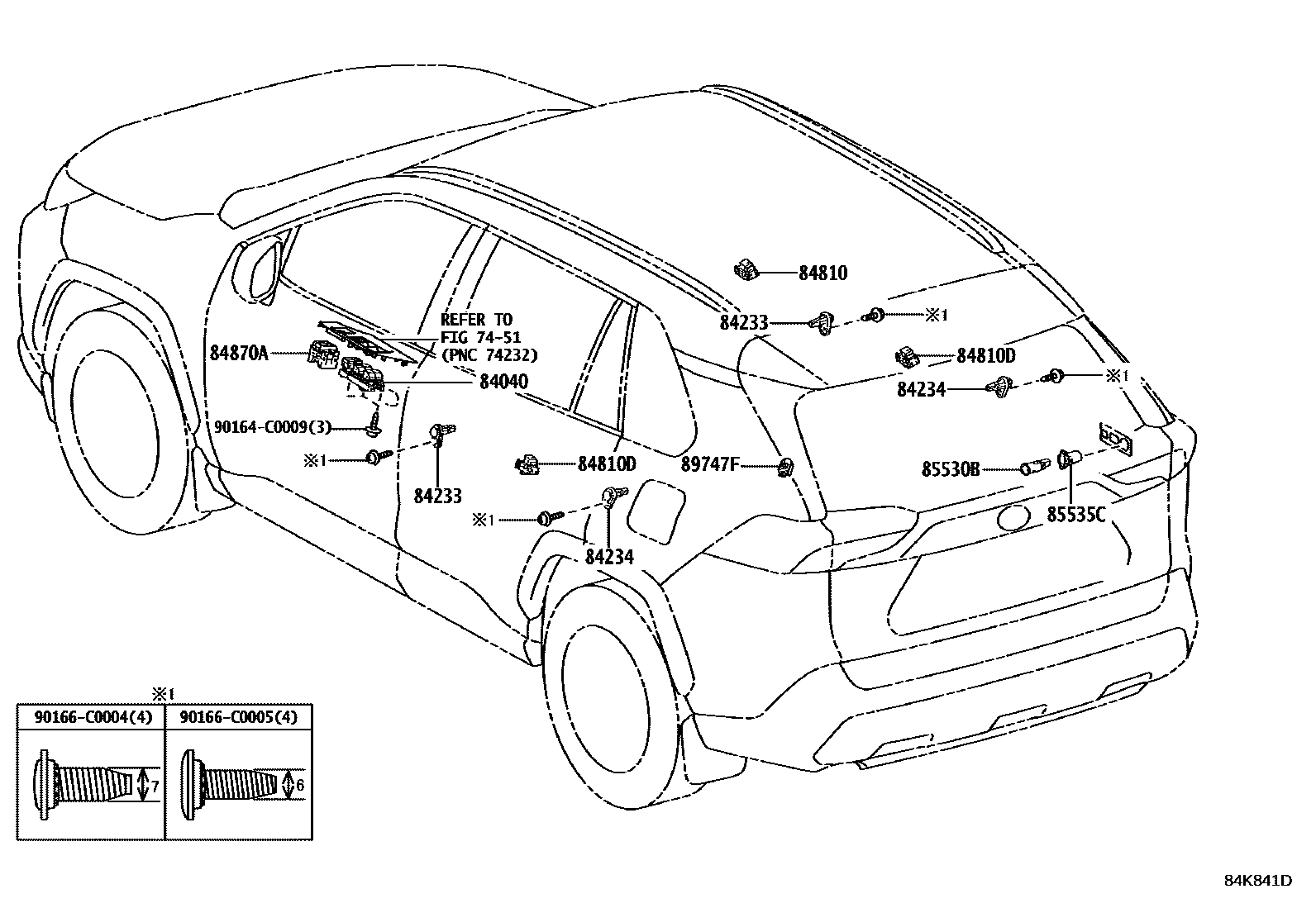 Toyota RAV4 开关和继电器和ECU EPC diagram — 84K841D