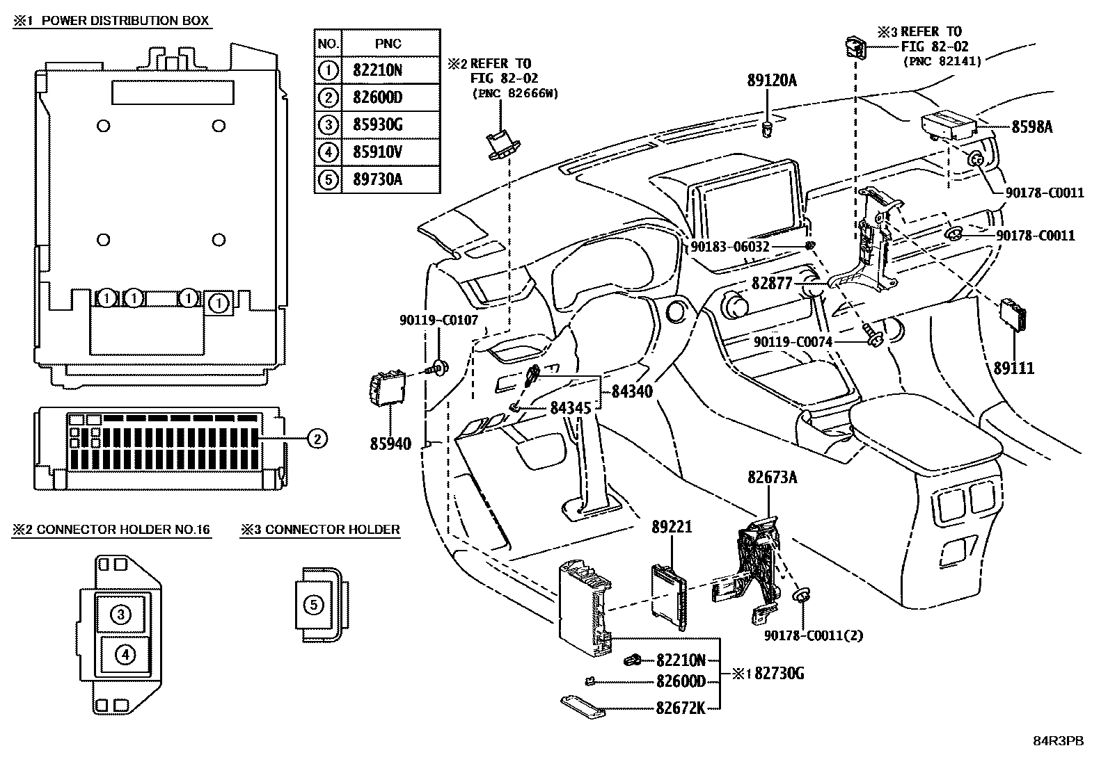 Toyota RAV4 开关和继电器和ECU EPC diagram — 84R3PB