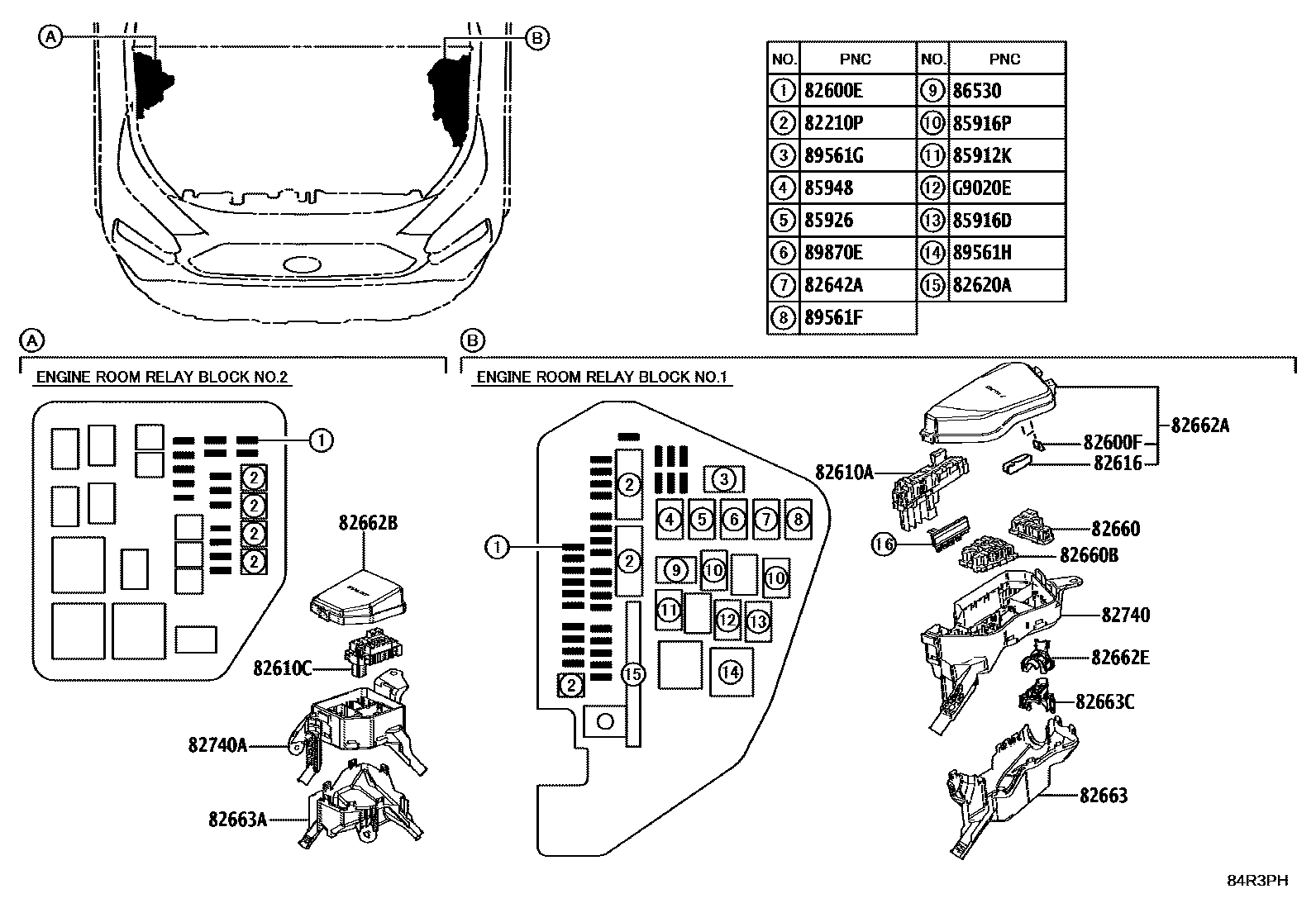 Toyota RAV4 开关和继电器和ECU EPC diagram — 84R3PH