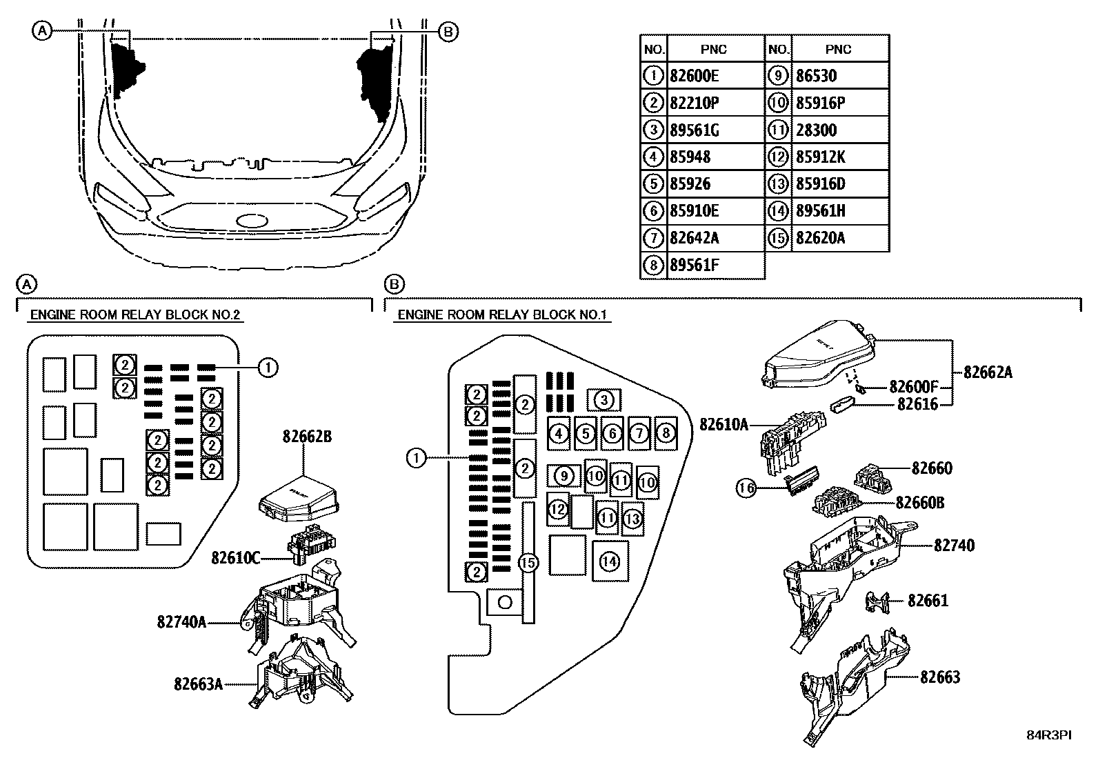 Toyota RAV4 开关和继电器和ECU EPC diagram — 84R3PI