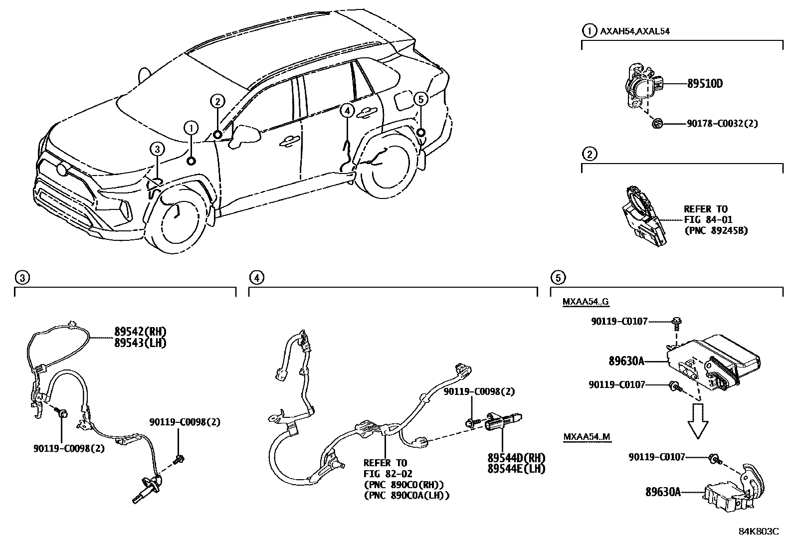 Toyota RAV4 ABS 和 VSC EPC diagram — 84K803C
