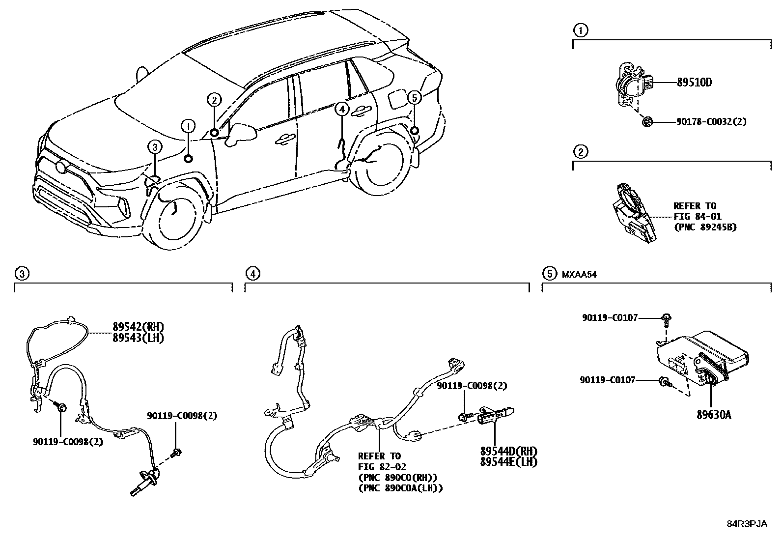 Toyota RAV4 ABS 和 VSC EPC diagram — 84R3PJA