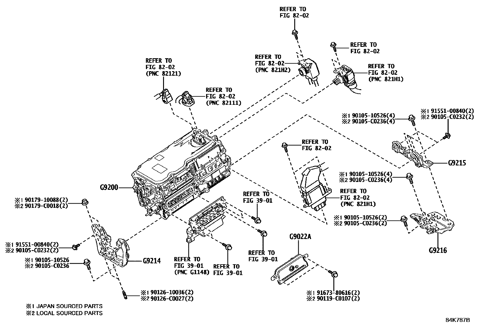 Toyota RAV4 HEV 逆变器 EPC diagram — 84K787B