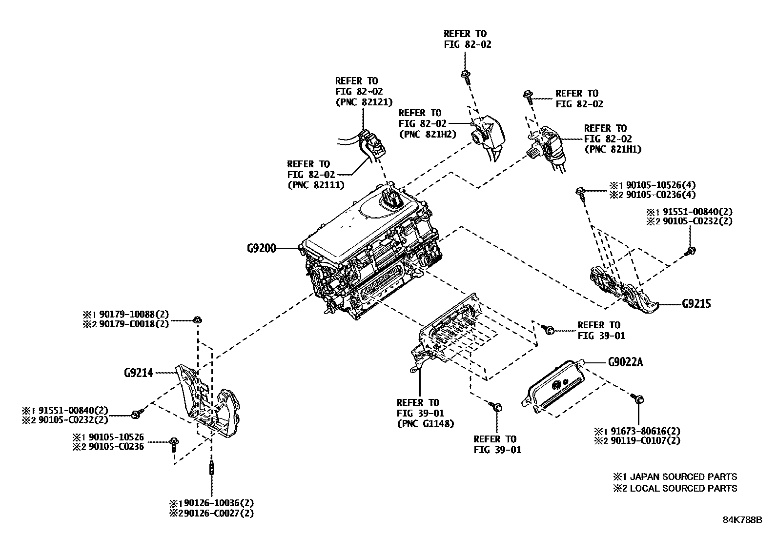 Toyota RAV4 HEV 逆变器 EPC diagram — 84K788B