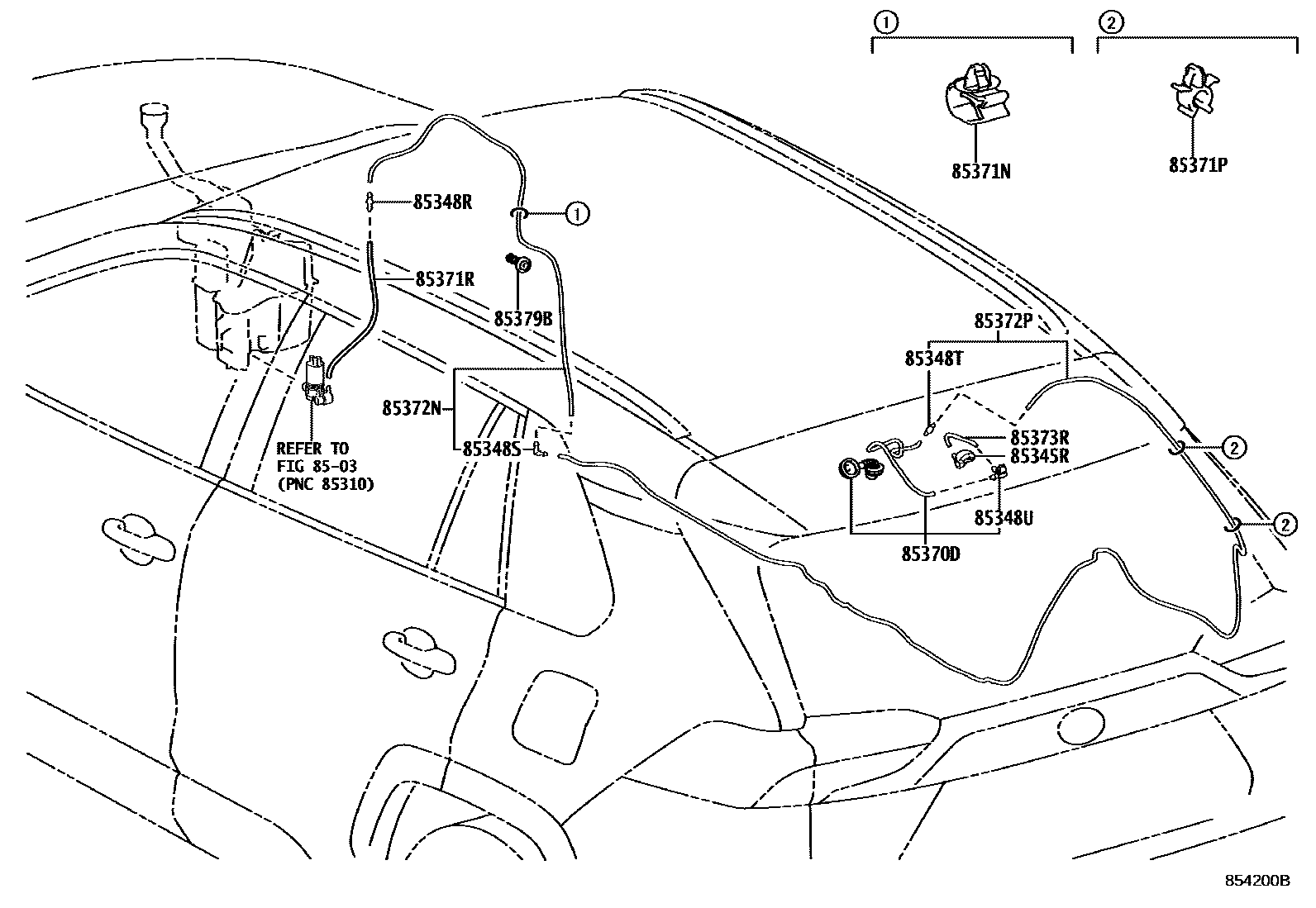 Toyota RAV4 后清洗器 EPC diagram — 854200B