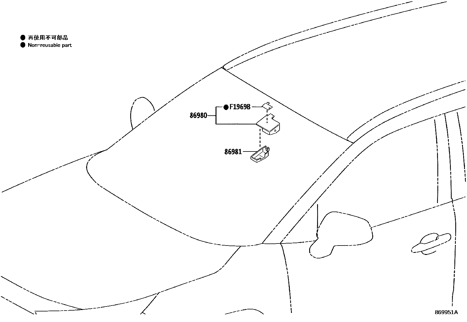 Toyota RAV4 收音机通信和ETC EPC diagram — 869951A