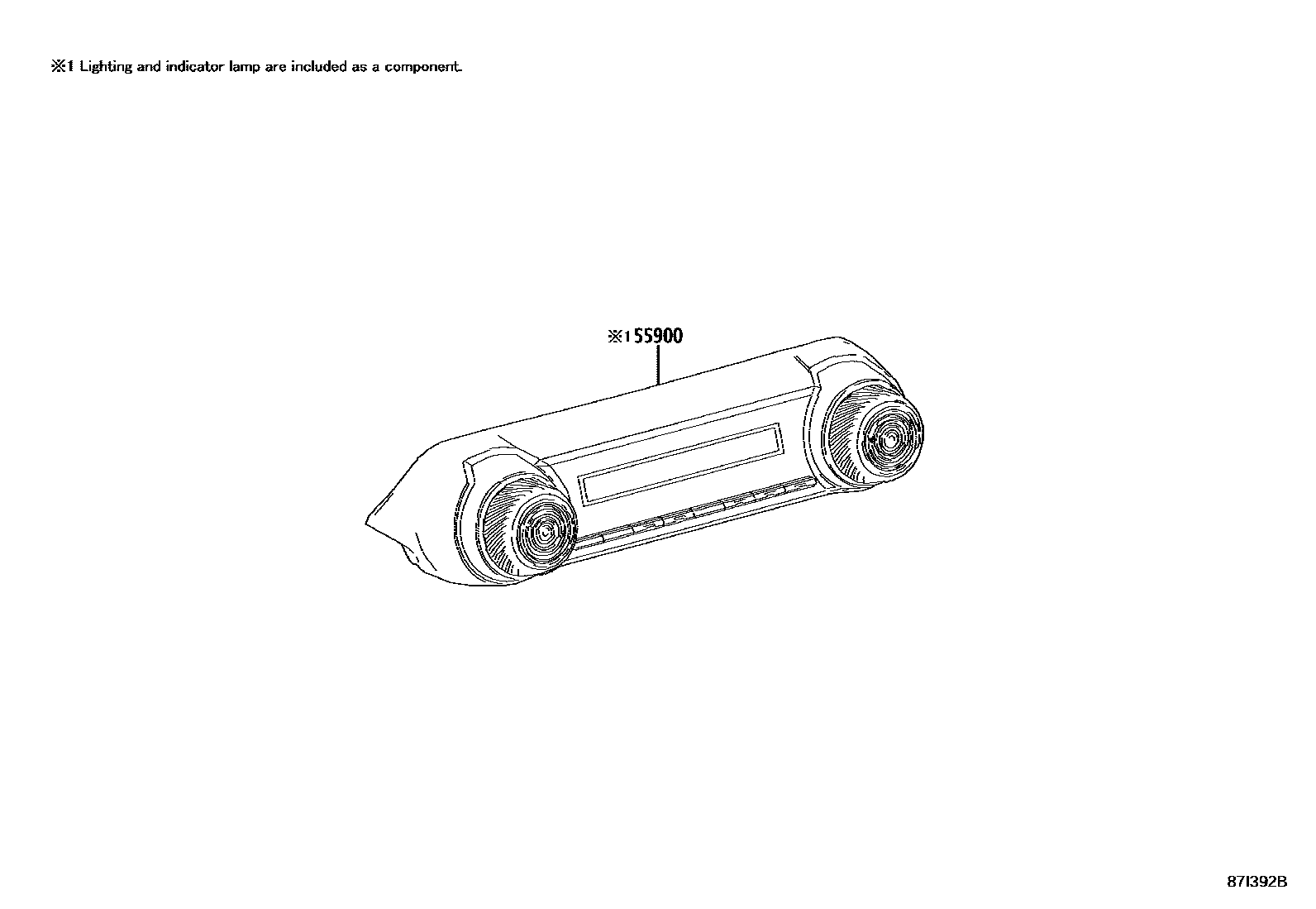 Toyota RAV4 暖风和空调系统 - 控制器和风管 EPC diagram — 87I392B