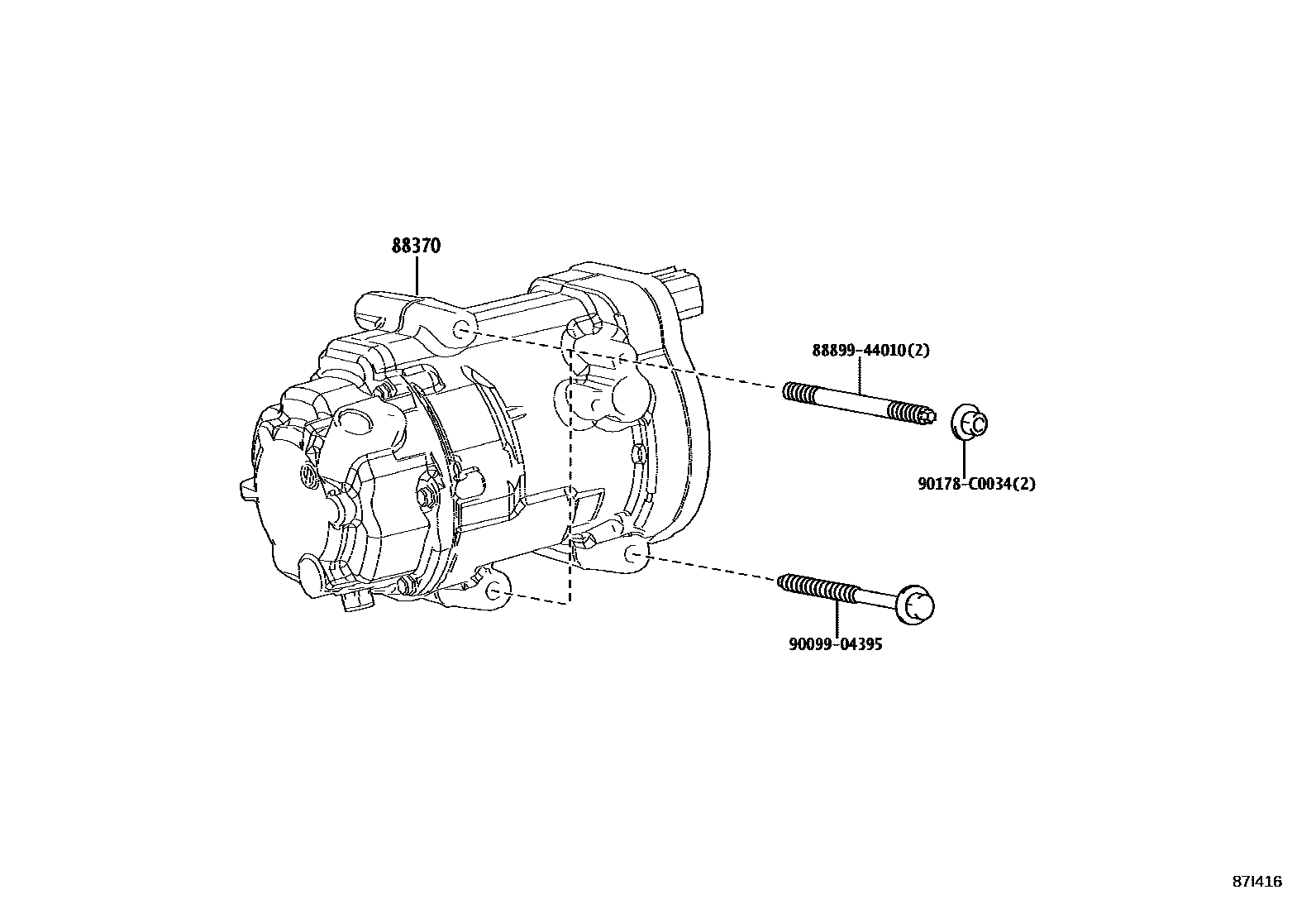 Toyota RAV4 Heating & Air Conditioning - Compressor EPC diagram — 87I416