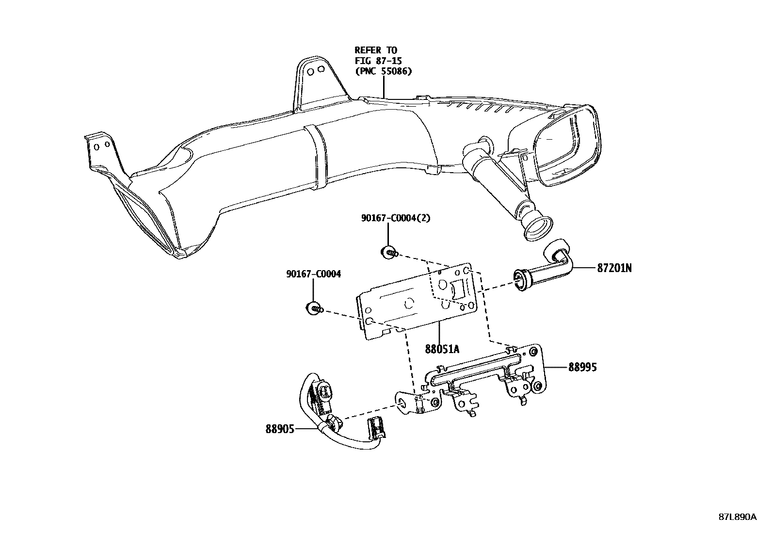 Toyota RAV4 空气净化器或离子发生器 EPC diagram — 87L890A