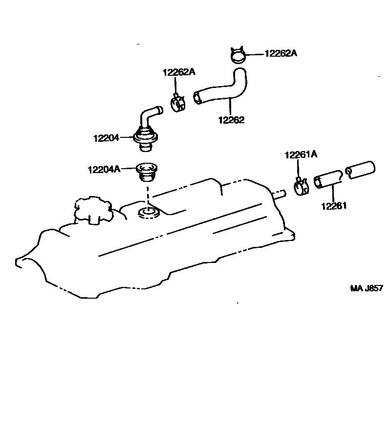 Toyota RAV4 Ventilation Hose EPC diagram — MAJ857
