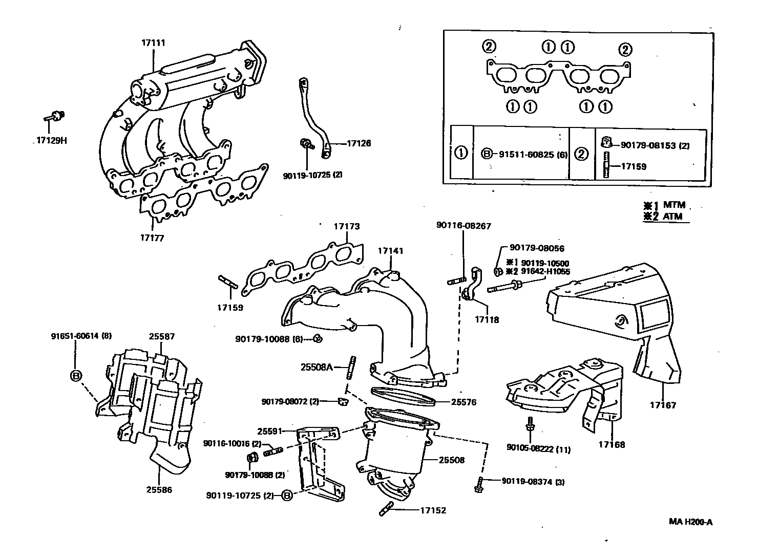 Toyota RAV4 Manifold EPC diagram — MAH200A