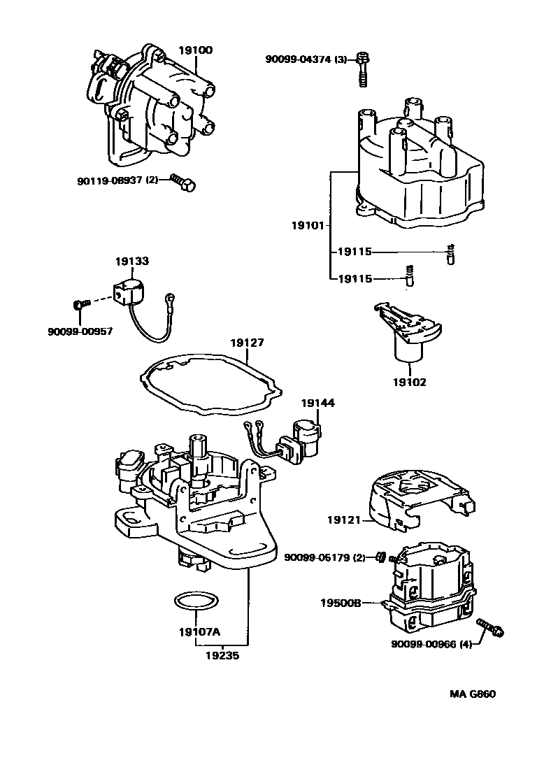 Toyota RAV4 分电器 EPC diagram — MAG860