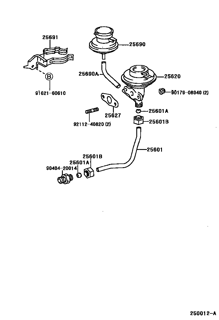 Toyota RAV4 废气再循环系统 EPC diagram — 250012A