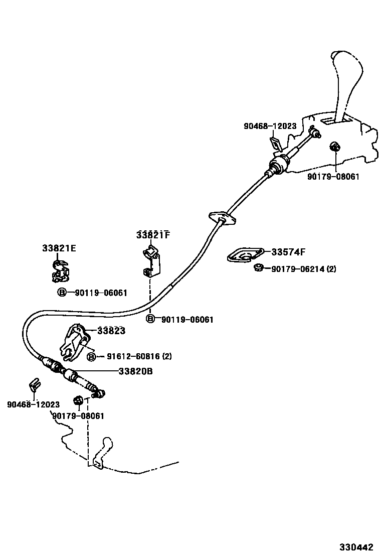 Toyota RAV4 Shift Lever & Retainer EPC diagram — 330442