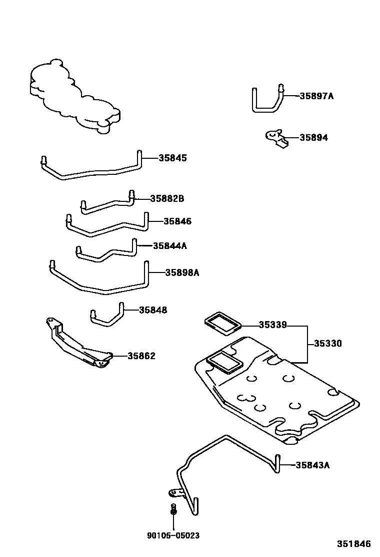 Toyota RAV4 阀体和滤油网(ATM) EPC diagram — 351846