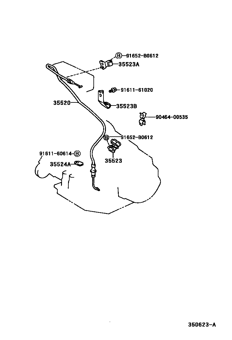 Toyota RAV4 节气阀连杆和阀杆(ATM) EPC diagram — 350623A