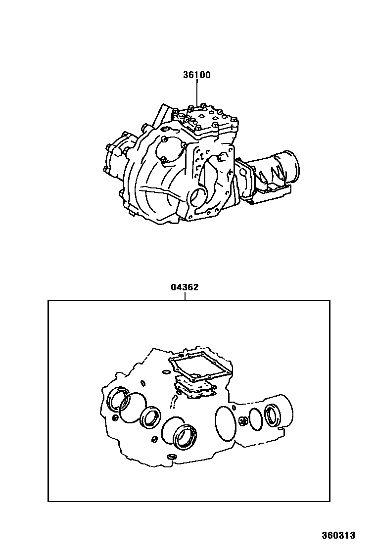 Toyota RAV4 Transfer Assembly & Gasket Kit EPC diagram — 360313