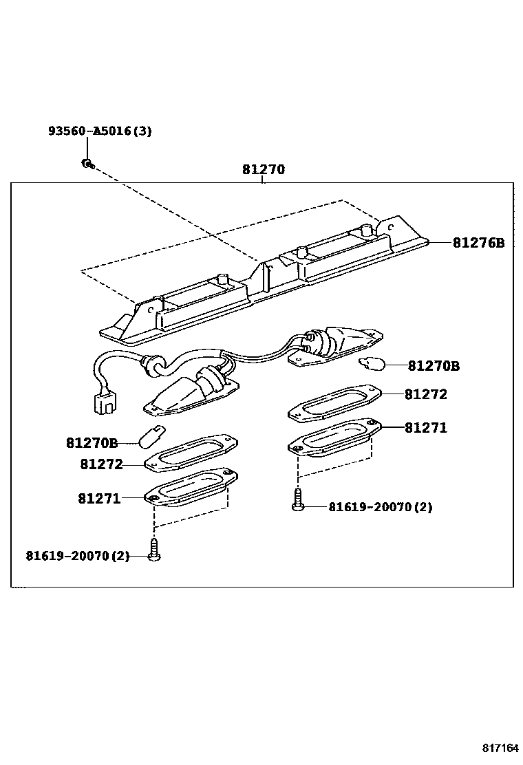 Toyota RAV4 后牌照灯 EPC diagram — 817164