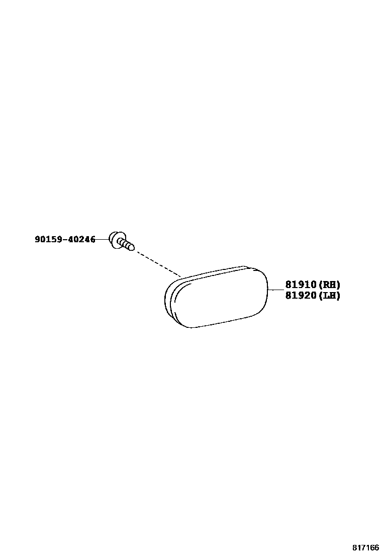 Toyota RAV4 reflector EPC diagram — 817166