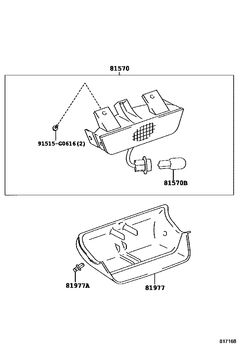 Toyota RAV4 高位刹车灯 EPC diagram — 817168