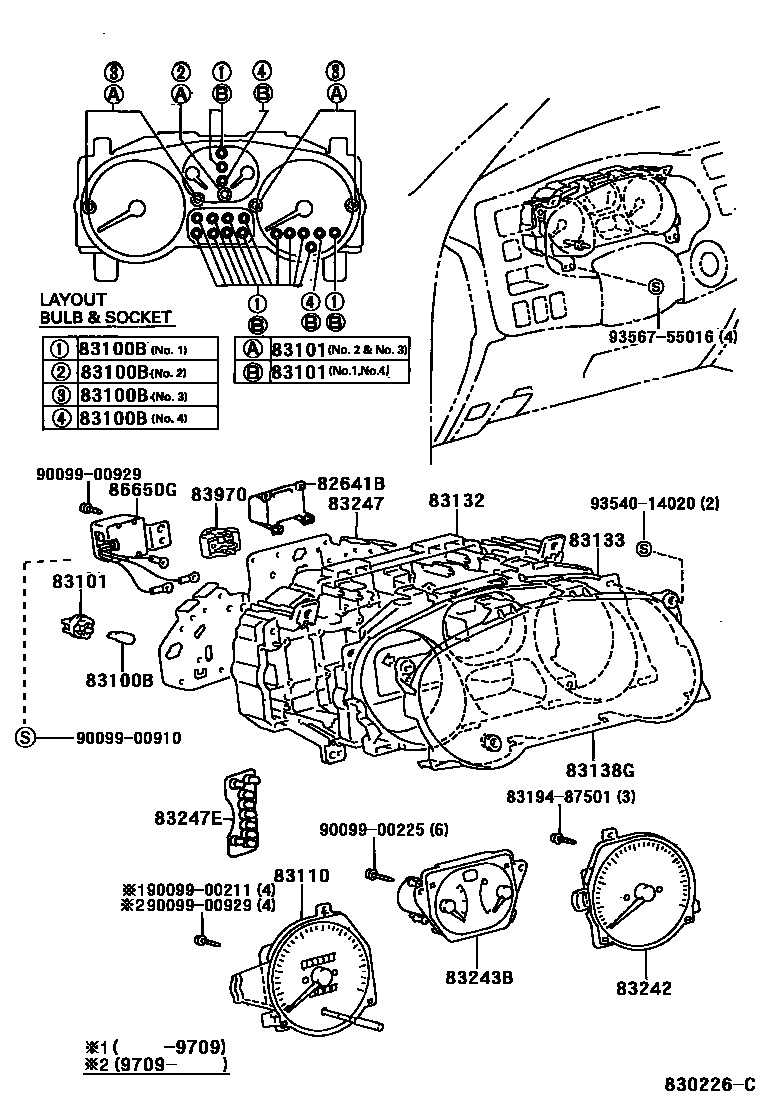 Toyota RAV4 仪表 EPC diagram — 830226C