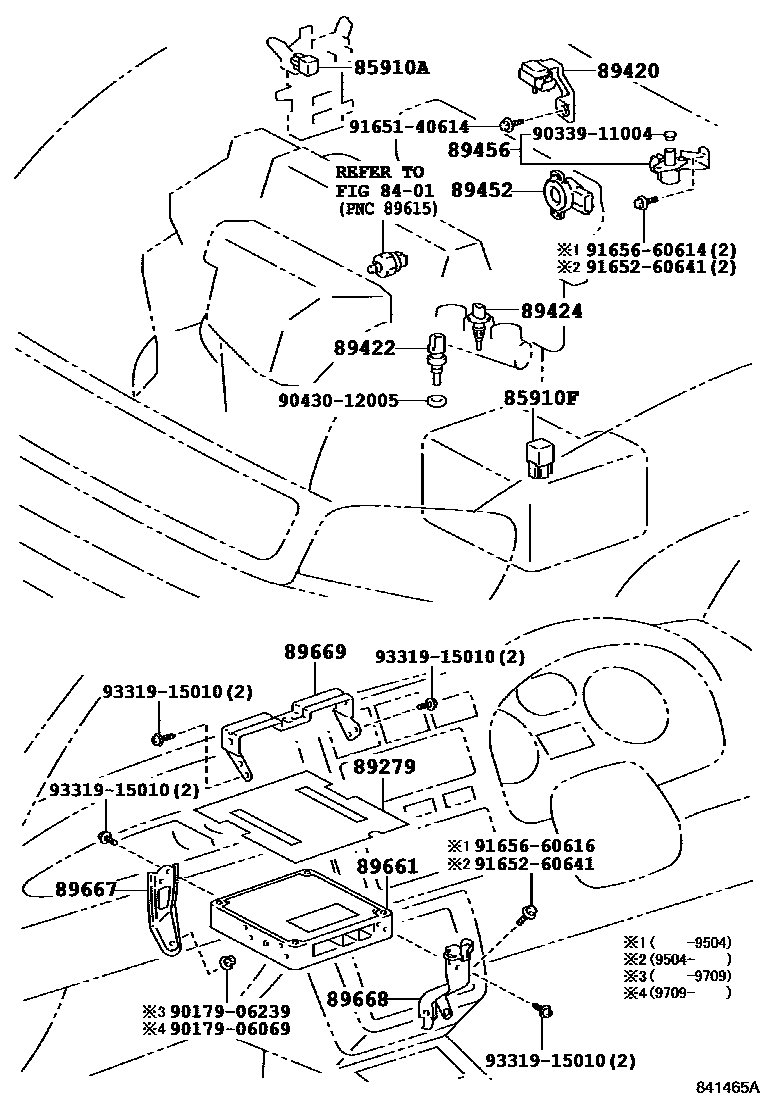 Toyota RAV4 电子燃油喷射系统 EPC diagram — 841465A