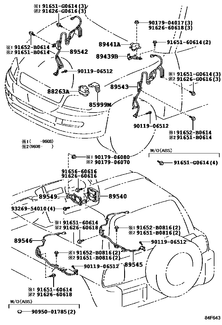 Toyota RAV4 ABS 和 VSC EPC diagram — 84F643
