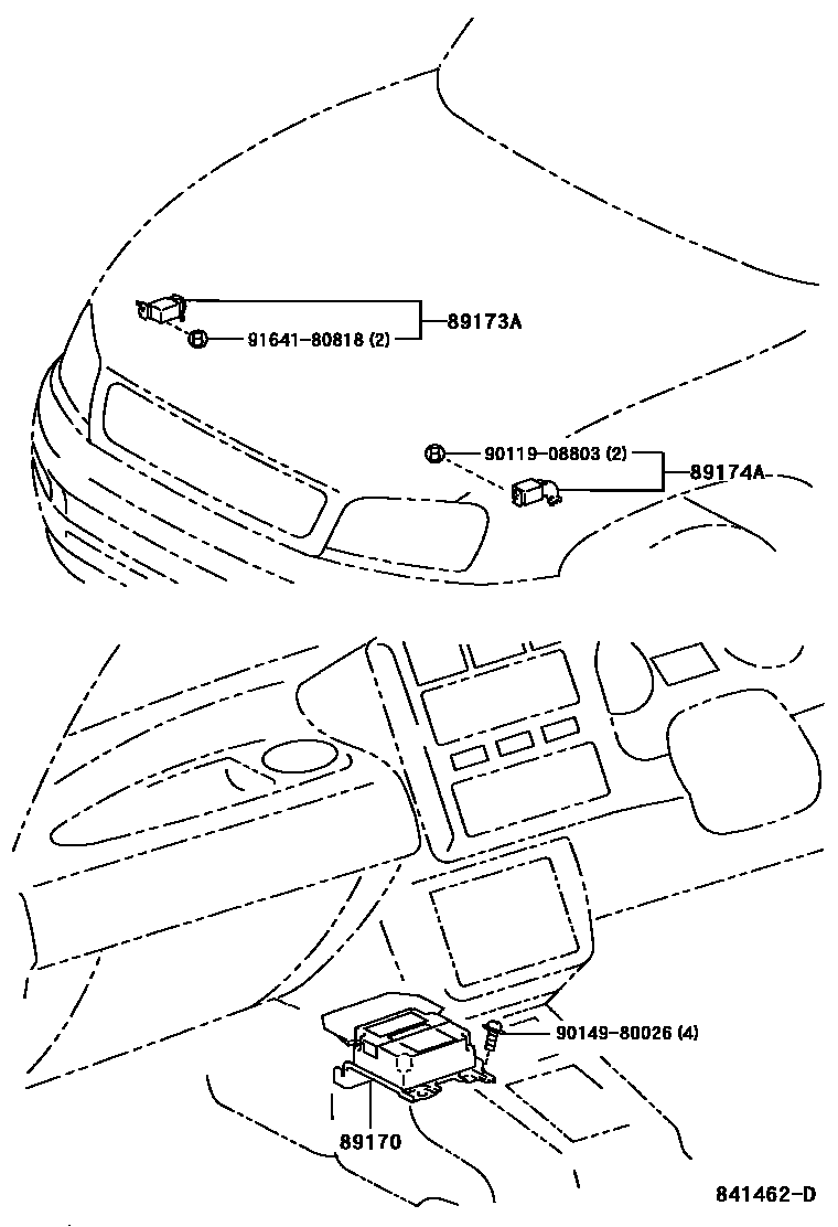Toyota RAV4 空气囊 EPC diagram — 841462D