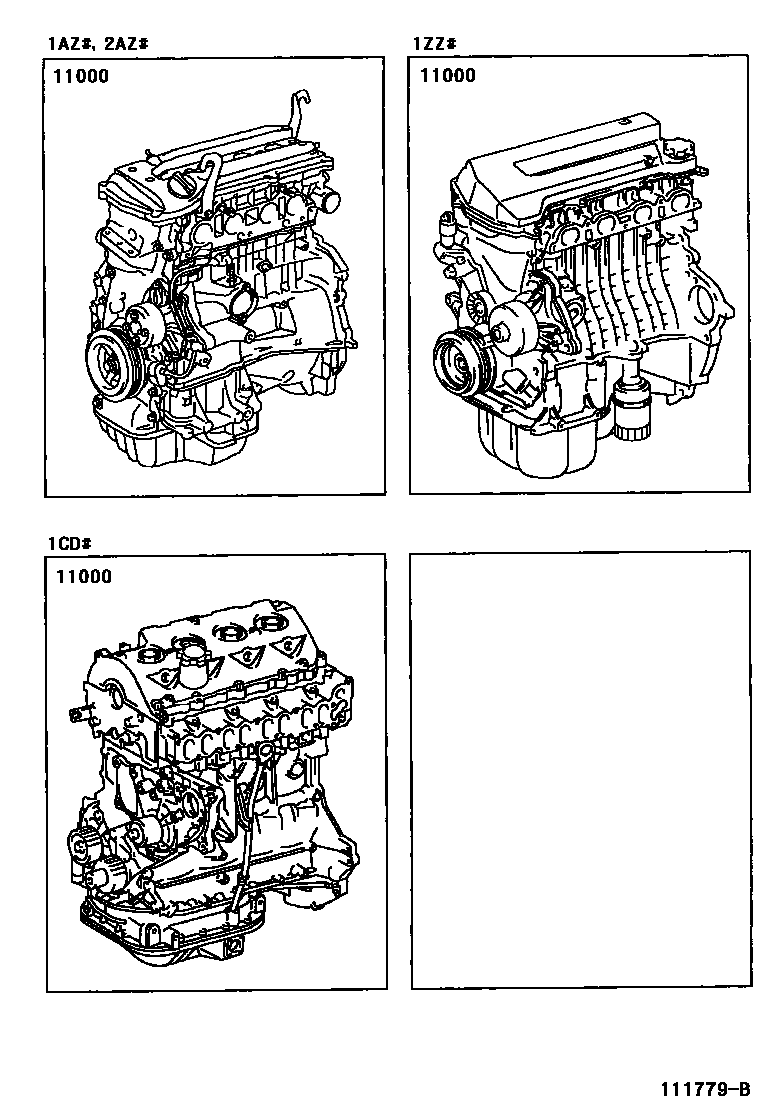 Toyota RAV4 Partial Engine Assembly EPC diagram — 111779B