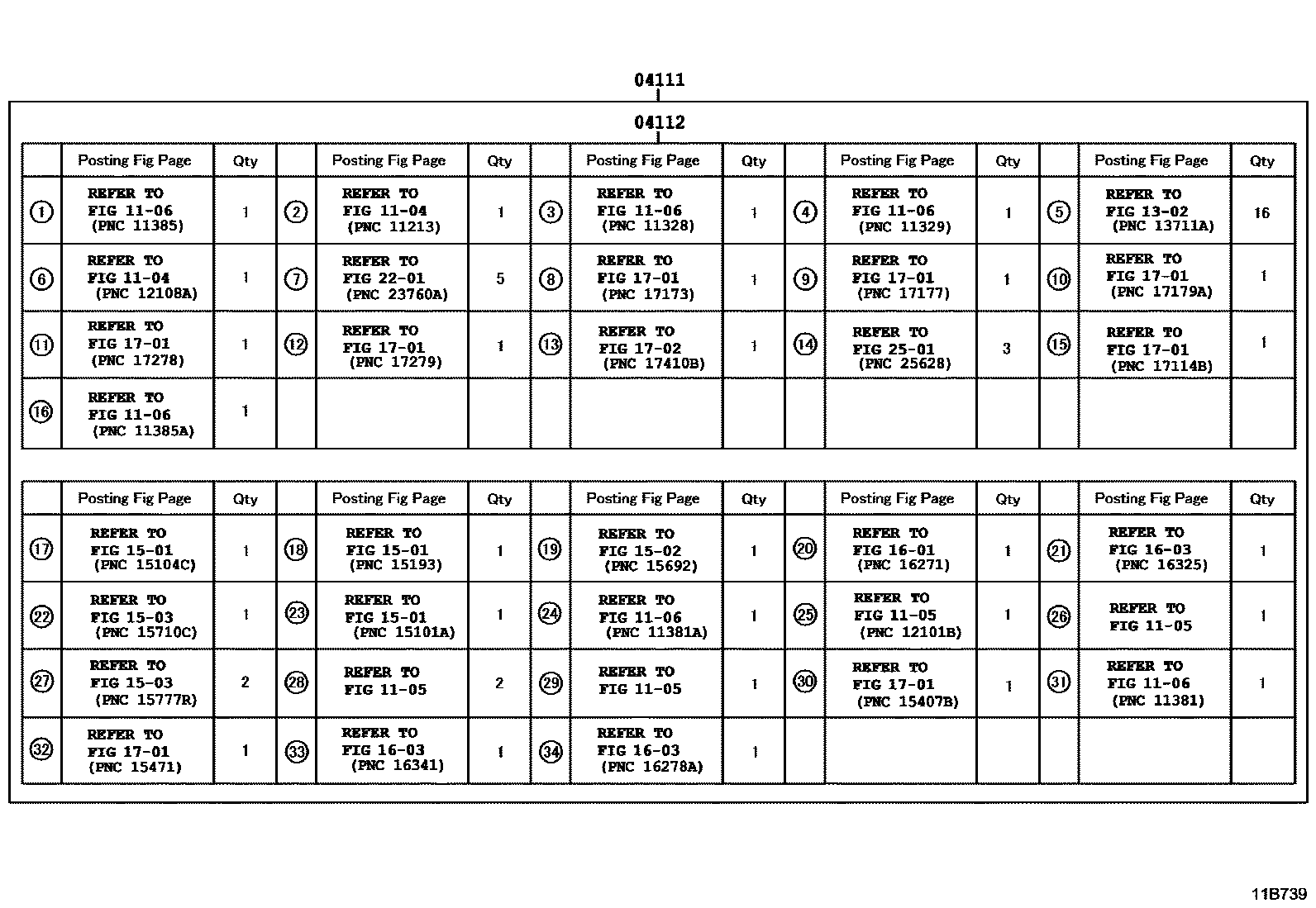 Toyota RAV4 Engine Overhaul Gasket Kit EPC diagram — 11B739