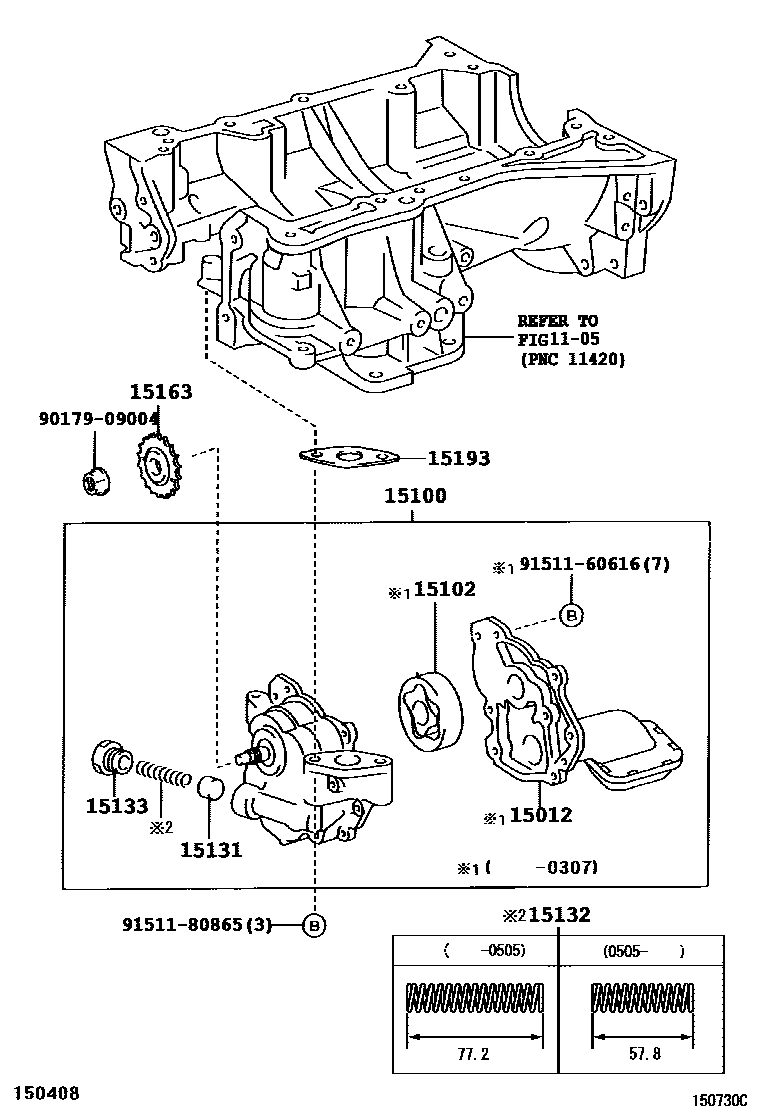 Toyota RAV4 Engine Oil Pump EPC diagram — 150730C