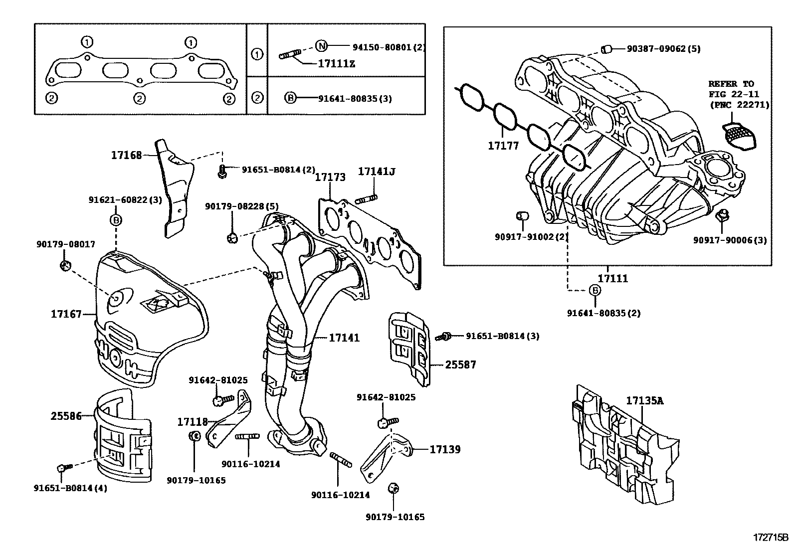 Toyota RAV4 Manifold EPC diagram — 172715B