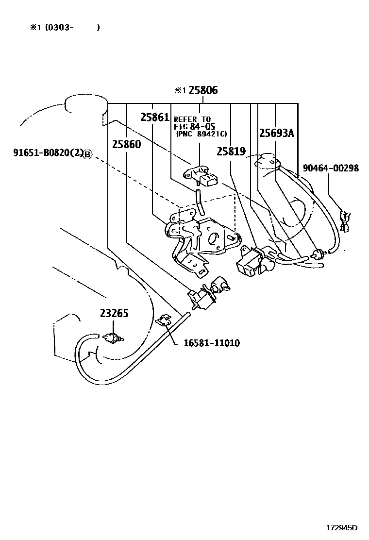 Toyota RAV4 vacuum tube EPC diagram — 172945D
