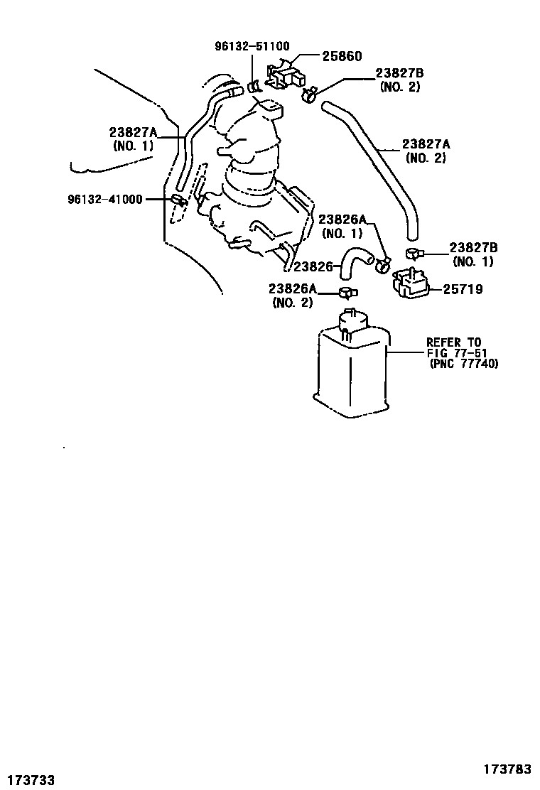Toyota RAV4 vacuum tube EPC diagram — 173783