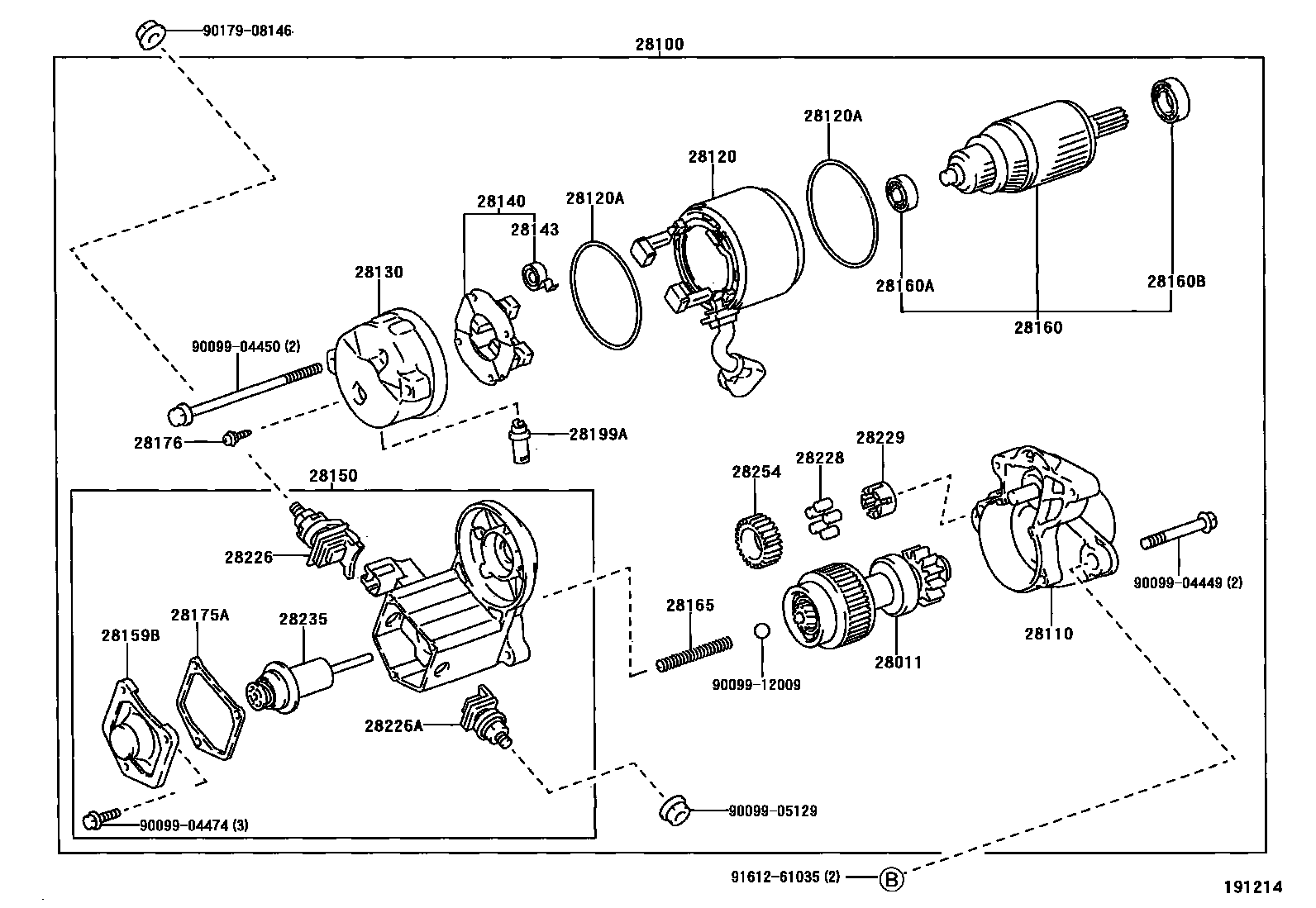 Toyota RAV4 起动机 EPC diagram — 191214