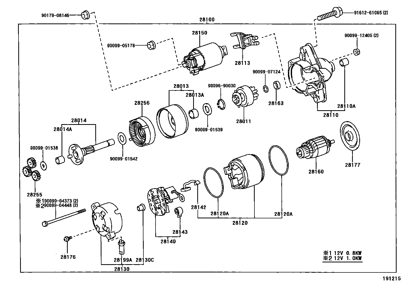 Toyota RAV4 起动机 EPC diagram — 191215