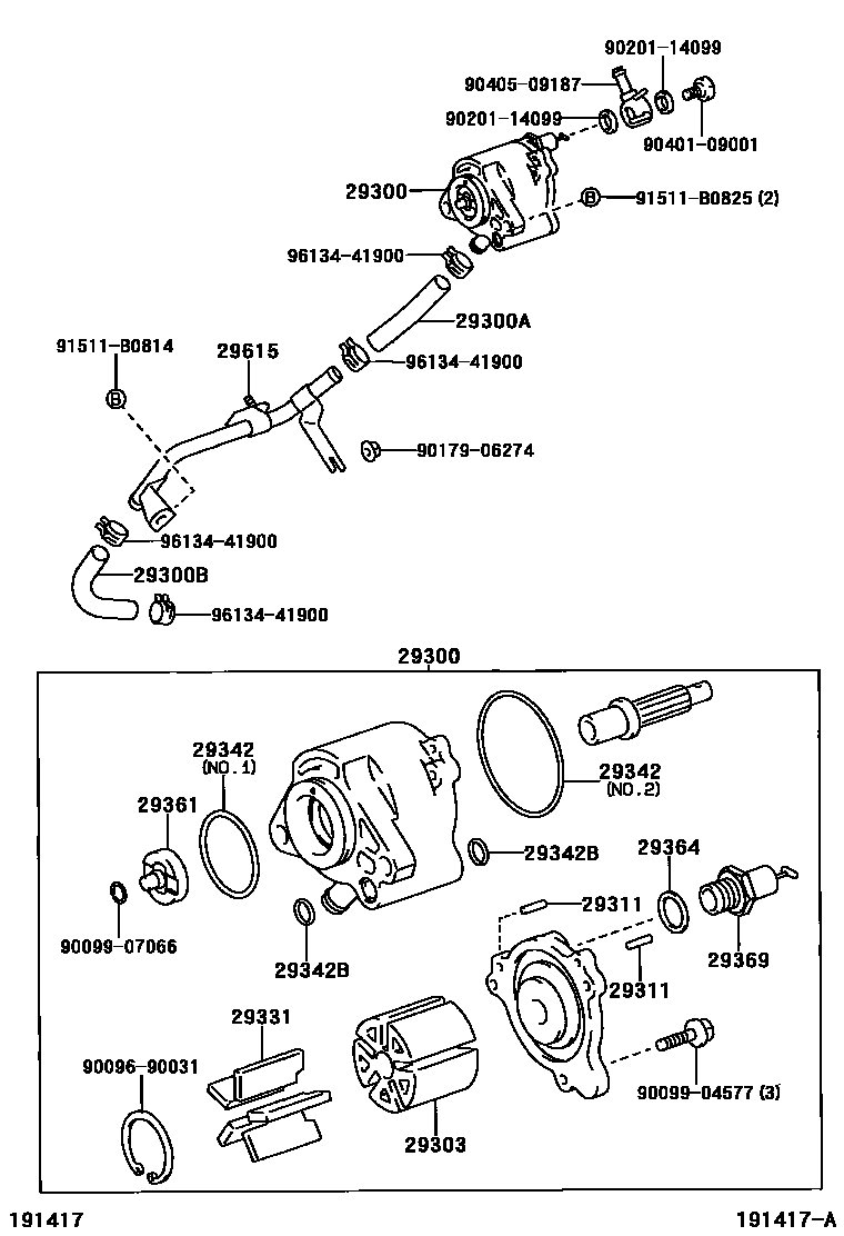 Toyota RAV4 真空泵 EPC diagram — 191417A