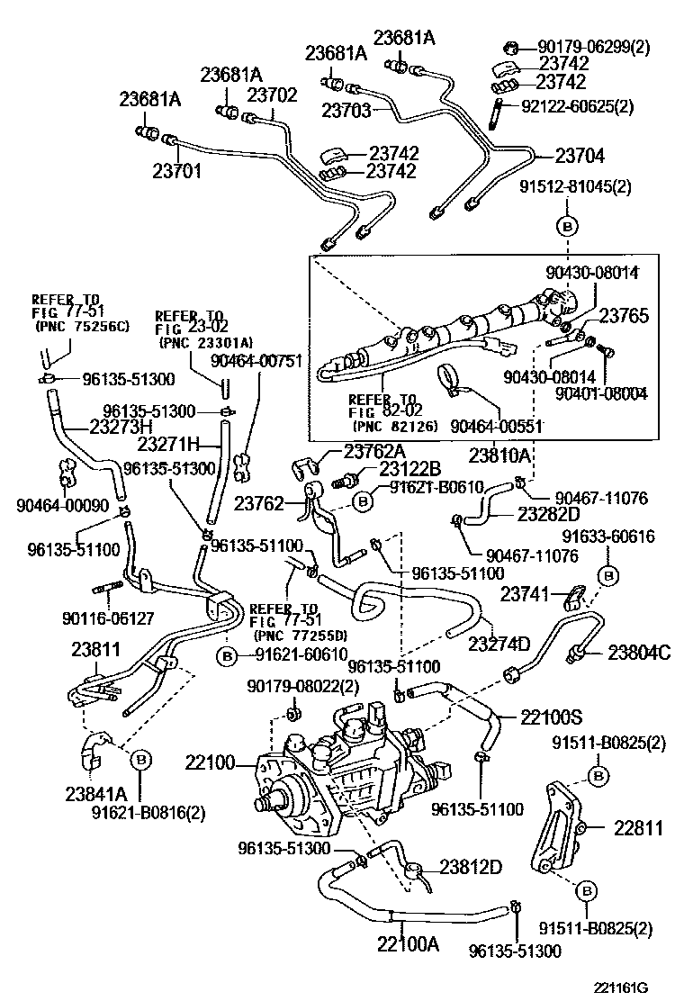 Toyota RAV4 喷油泵总成 EPC diagram — 221161G