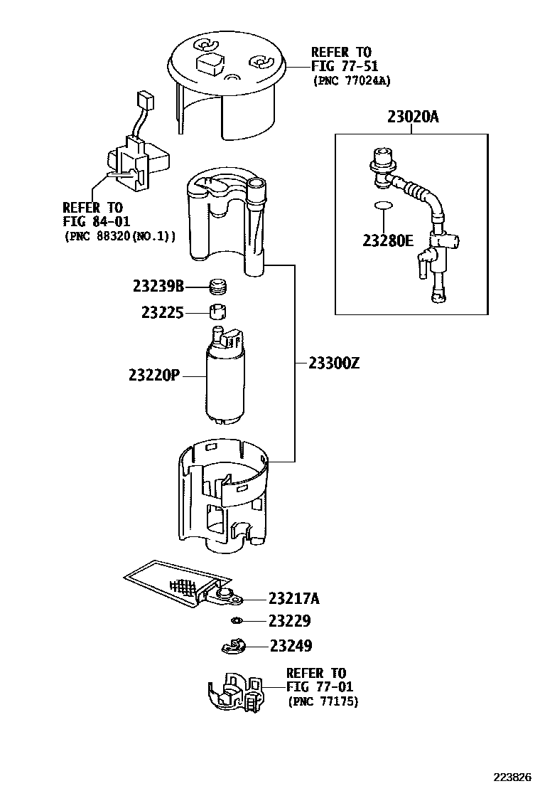 Toyota RAV4 燃油喷射系统 EPC diagram — 223826