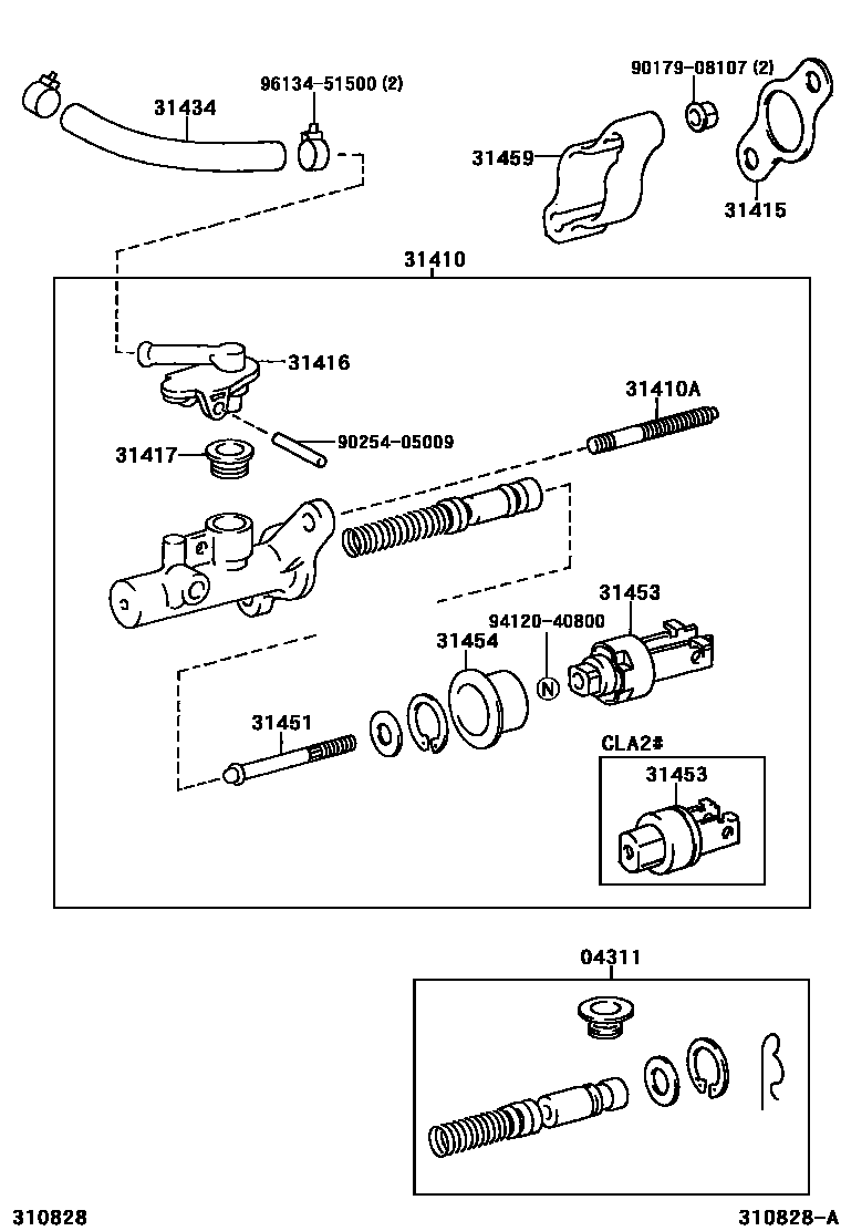 Toyota RAV4 离合器总泵 EPC diagram — 310828A