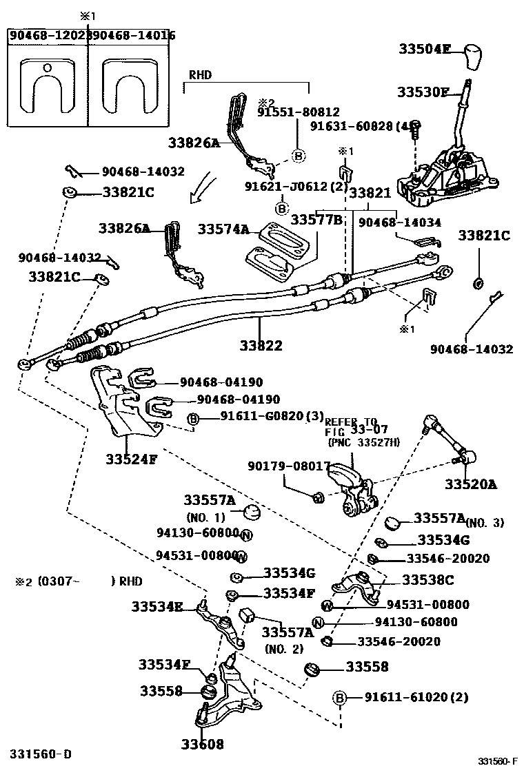 Toyota RAV4 Shift Lever & Retainer EPC diagram — 331560F