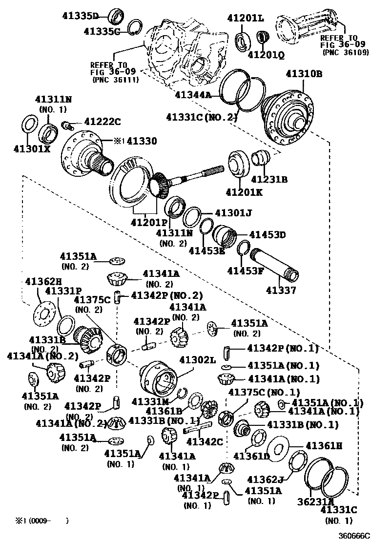 Toyota RAV4 Transfer Gear EPC diagram — 360666C
