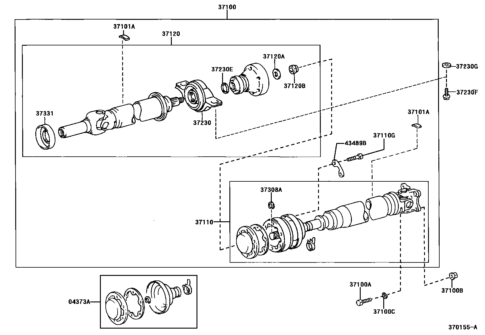 Toyota RAV4 Propeller Shaft & Universal Joint EPC diagram — 370155A