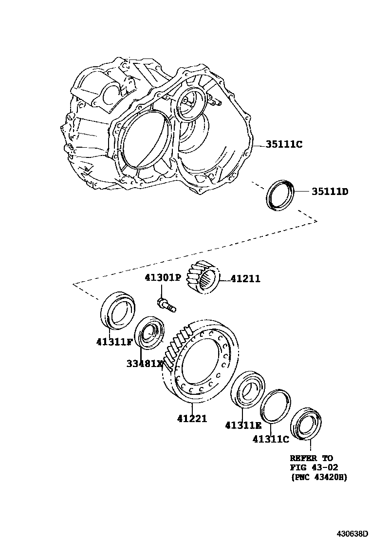 Toyota RAV4 前桥壳和差速器 EPC diagram — 430638D